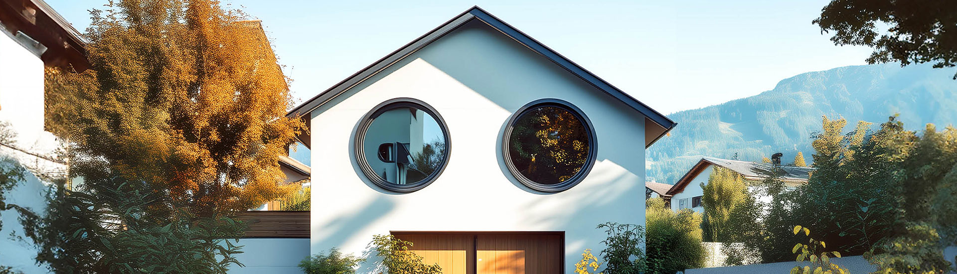 Webheader Banner Minergie Haus runde fenster