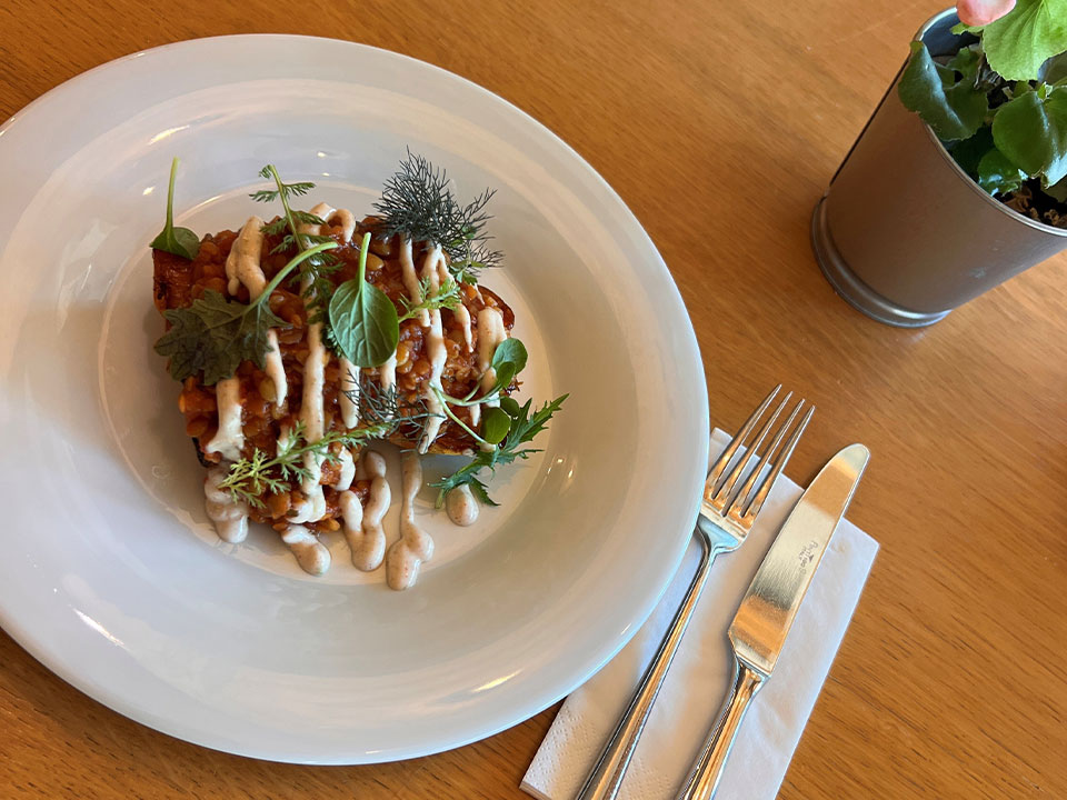 Nachhaltigkeitsmenü im Restaurant Klima - Linsenbolognese